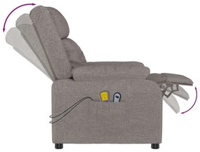 vidaXL Πολυθρόνα Μασάζ Ηλεκτρική Taupe Υφασμάτινη