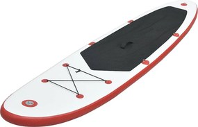 vidaXL Σετ Σανίδας Stand Up Paddle / Surf Φουσκωτό Κόκκινο και Λευκό