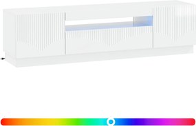 vidaXL Ντουλάπα LED Τηλεόρασης Γυαλιστερό Λευκό Επεξεργασμένο Ξύλο