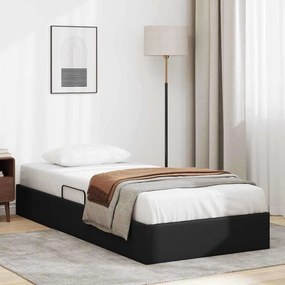 vidaXL Κρεβάτι Αποθήκης Μαύρο 100 x 190 cm Τεχνητό δέρμα