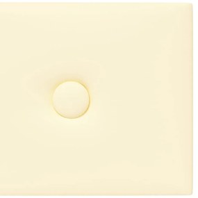 vidaXL Πάνελ Τοίχου 12 τεμ. Κρεμ 90 x 15 εκ. 1,62 μ² Συνθετικό Δέρμα