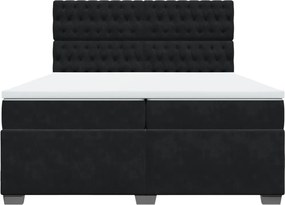 vidaXL Κρεβάτι Boxspring με Στρώμα Μαύρο 200x200 εκ. Βελούδινο