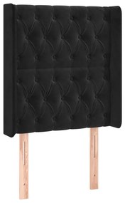 vidaXL Κρεβάτι Boxspring με Στρώμα &amp; LED Μαύρο 80x200 εκ. Βελούδινο
