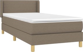 vidaXL Κρεβάτι Boxspring με Στρώμα Taupe 90x190 εκ.Υφασμάτινο