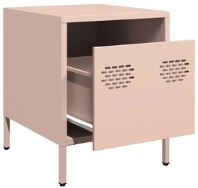 vidaXL Κομοδίνα 2 τεμ. Ροζ 35x39x43,5 εκ. από Χάλυβα