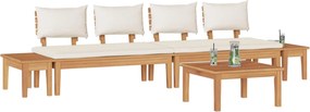 vidaXL Σετ Καναπέ Κήπου 5 pcs Καφέ και Κρέμα