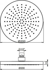 Almar E044075+R50813 White Matt - Κεφαλή Ντους με Βραχίονα Οροφης