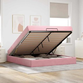 vidaXL Σκελετός Κρεβατιού Ροζ 180 x 200 cm Βελούδο