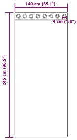 vidaXL Κουρτίνα με κουρτίνες 2 pcs Ασημί γκρι 245 x 140 εκ. Βελούδο