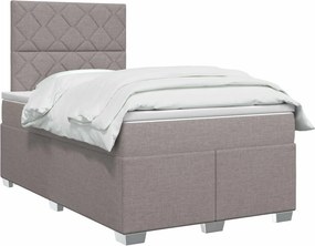 vidaXL Κρεβάτι box spring με στρώμα Taupe 120 x 200 cm Ύφασμα