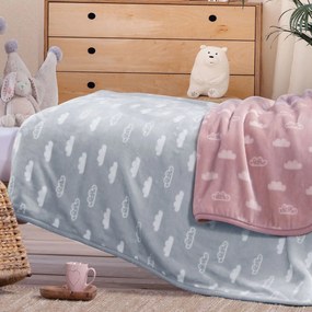 Κουβέρτα Βελουτέ Κούνιας (100x140) Nef-Nef Homeware Bebe Clouds Blue