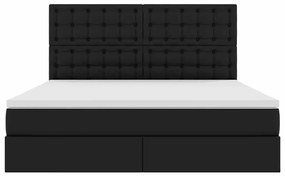 vidaXL Κρεβάτι Αποθήκης με στρώμα Μαύρο 180 x 200 cm Τεχνητό Δέρμα