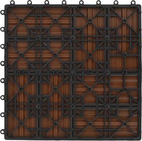 vidaXL Πλάκα Κατασκευής 11 pcs Καφέ 30 x 30 cm WPC