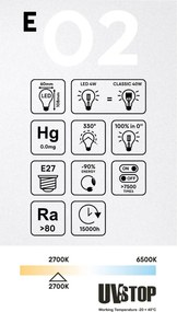 LED Filament Λαμπτήρας E02 Drop A60 Διαφανής 4W 470Lm E27 2700K