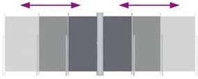 vidaXL Σκίαστρο Πλαϊνό Συρόμενο Ανθρακί 220 x 600 εκ.
