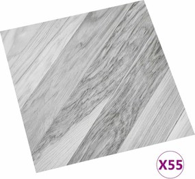 vidaXL Πλάκες Δαπέδου 55 pcs Γκρι 5,11 τ.μ. PVC