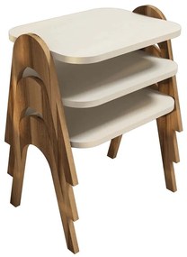 Ζιγκόν Paris (Σετ 3Τμχ) 845HCT2822 48,6x35,5x42cm Walnut-Cream