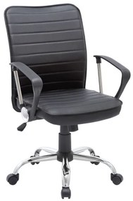 BF3450 Πολυθρόνα Γραφείου Μέταλλο Βάση Χρώμιο, Pvc Μαύρο  60x62x93/103cm [-Μαύρο-] [-PU - PVC-] ΕΟ219