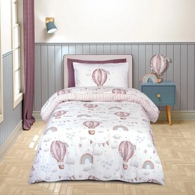 Παπλωματοθήκη Παιδική 8841 (Σετ 2τμχ) White-Pink Greenwich Polo Club 160x240cm Cotton-Polyester