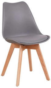 Καρέκλα ArteLibre GROUGH Γκρι PP/PU/Ξύλο 49x56x83cm-14600017