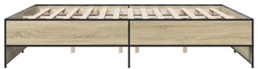 vidaXL Πλαίσιο Κρεβατιού Sonoma Δρυς 200x200 εκ. Επεξ. Ξύλο &amp; Μέταλλο