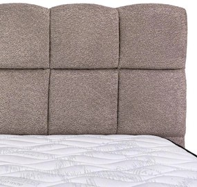 Επενδυμένο Κρεβάτι VELORA Διπλό με Ύφασμα Taupe 185x223x125εκ. 185x223x125 εκ.