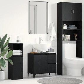 vidaXL Ντουλάπι Νιπτήρα Μαύρη Δρυς 65x33x60 εκ. Ξύλο Επεξεργασμένο