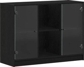 vidaXL Πλαϊνό γραφείο Μαύρη Οξυά 100 x 37 x 75.5 εκ