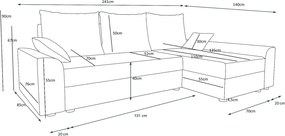 Γωνιακός καναπές Jason-Gkri - 248.00Χ139.00Χ0.00cm