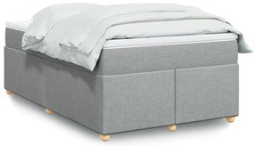 vidaXL Κρεβάτι Boxspring με Στρώμα Ανοιχτό Γκρι 120x190 εκ. Υφασμάτινο