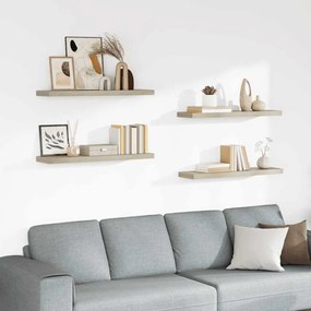 vidaXL Ράφια Τοίχου 4 τεμ. Χρώμα Δρυός 90x23,5x3,8 εκ. MDF