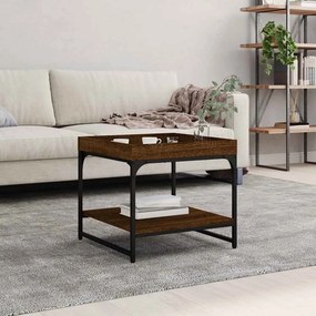 vidaXL Τραπεζάκι Σαλονιού Καφέ Δρυς 49,5x49,5x45εκ. Επεξεργ. Ξύλο