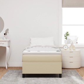 vidaXL Κρεβάτι Box Spring με Στρώμα σε Ανοιχτό Πράσινο και Γκρι, 90 x 200 εκ., Μαλακό Βαμβακερό Ύφασμα