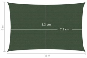 Πανί Σκίασης Σκούρο Πράσινο 6 x 8 μ. από HDPE 160 γρ./μ² - Πράσινο