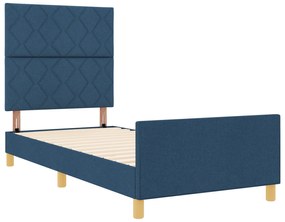 vidaXL Μπλε Κρεβάτι 90x190 εκ Υφασμάτινο