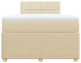 Κρεβάτι Boxspring με Στρώμα Κρεμ 120x200 εκ. Υφασμάτινο - Κρεμ