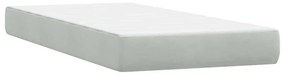 vidaXL Κρεβάτι Boxspring με Στρώμα Ανοιχτό Γκρι 80x210 εκ. Βελούδινο