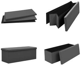 vidaXL Πάγκος Αποθήκευσης Πτυσσόμενος Γκρι από PVC