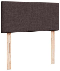 vidaXL Κρεβάτι Boxspring με Στρώμα Σκούρο Καφέ 90x190 εκ. Υφασμάτινο