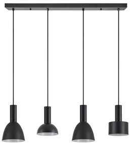 Φωτιστικό Οροφής  SE21-BL-4-4BL-MS123 ADEPT FLEX Black Pendant Black Metal Shade+ - Μέταλλο - 77-8912