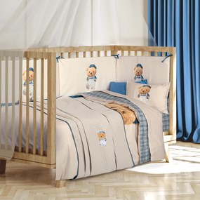 Κουβέρτα Πικέ Βαμβακερή Αγκαλιάς 75x110εκ. Essential Baby 8842 Μπλε-Σπαγγί Greenwich Polo Club