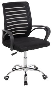 OFFICE CHAIR TRAIL2  BLACK MESH-CHROMED METAL LEG 62x59x120Hcm.