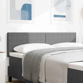 vidaXL LED κεφαλάρι Ανοιχτό γκρι 160 cm Υφασμάτινο Κορντουρά