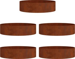 vidaXL Δακτύλιος γλάστρας 5 τμχ. Σκ rusty 80 x 80 x 20 cm