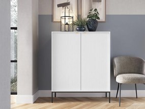 Ντουλάπι Lima L101, Μαύρο, Άσπρο, 125x104cm, Αριθμός θυρών: 239cm, 47 kg, Πλαστικοποιημένη μοριοσανίδα | Epipla1.gr