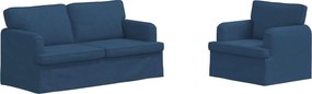 vidaXL Σετ Καναπέ 2 pcs Μπλε 162 x 80 x 85 εκ ύφασμα