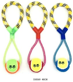 Παιχνίδι σκύλου σχοινί με μπάλα - 40cm - 12pcs - 550569