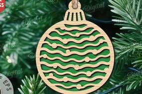 Σετ των 3 Intra απο ξύλο plywood 3mm-4mm πάχος - Κόψιμο με λέιζερ στολίδι Χριστουγεννιάτικου Δέντρου Δίασταση 6x6 cm INTRAFABR-108779556