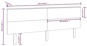 Κεφαλάρι Κρεβατιού Μελί 204x6x82,5 εκ. από Μασίφ Ξύλο Πεύκου - Καφέ