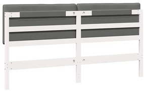 vidaXL Ταπετσαρισμένο κεφαλάρι Λευκό και Ανοιχτό Γκρι 180 cm